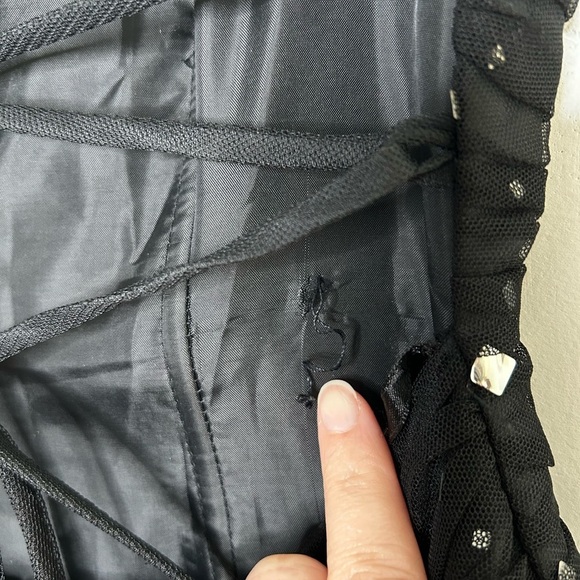 Vintage 90's Blondie Nites Black Tulle Evening Gown Sequins Size 3 Whimsigoth - Picture 11 of 11